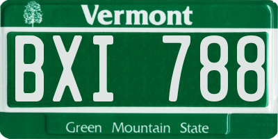 VT license plate BXI788