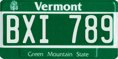VT license plate BXI789