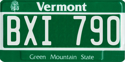 VT license plate BXI790