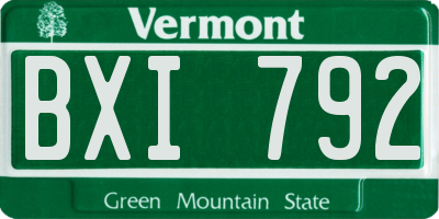 VT license plate BXI792