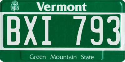 VT license plate BXI793