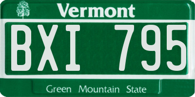VT license plate BXI795