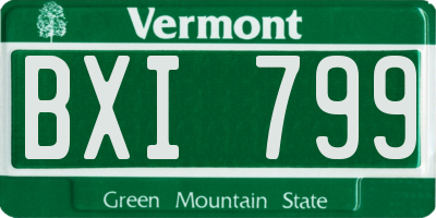 VT license plate BXI799
