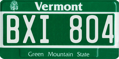 VT license plate BXI804
