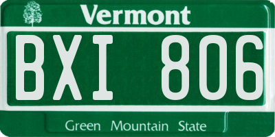 VT license plate BXI806