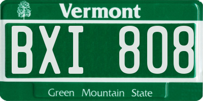 VT license plate BXI808