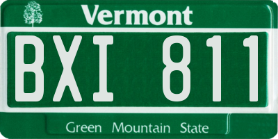 VT license plate BXI811