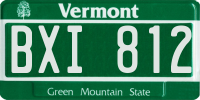VT license plate BXI812