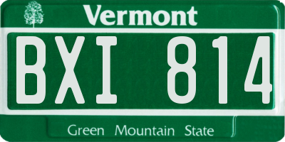 VT license plate BXI814