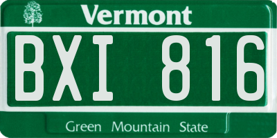 VT license plate BXI816