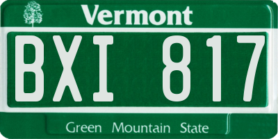 VT license plate BXI817