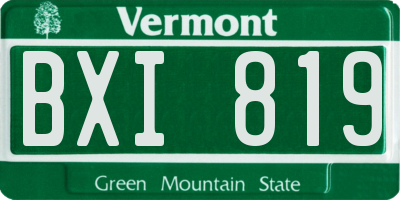 VT license plate BXI819