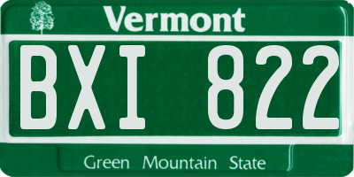 VT license plate BXI822