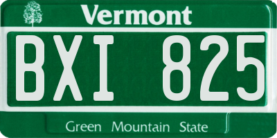 VT license plate BXI825