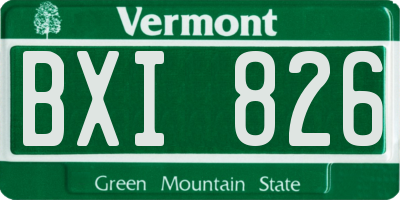 VT license plate BXI826