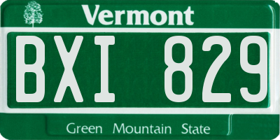 VT license plate BXI829
