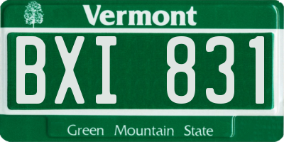 VT license plate BXI831