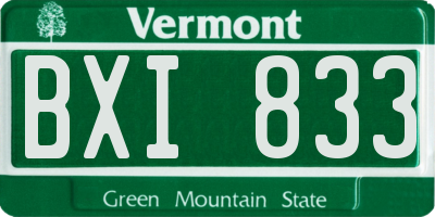 VT license plate BXI833