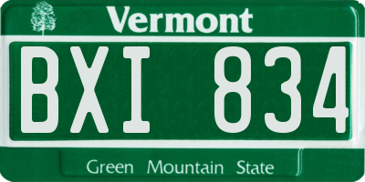 VT license plate BXI834