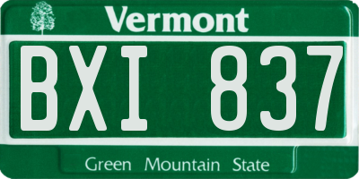 VT license plate BXI837