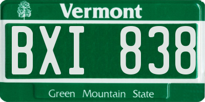 VT license plate BXI838