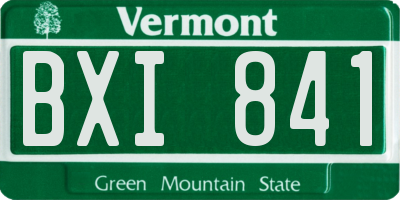 VT license plate BXI841