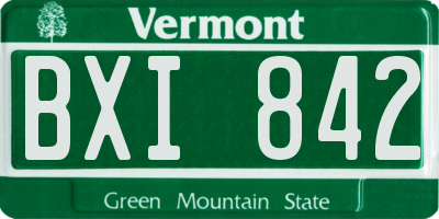 VT license plate BXI842