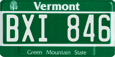 VT license plate BXI846