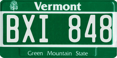 VT license plate BXI848