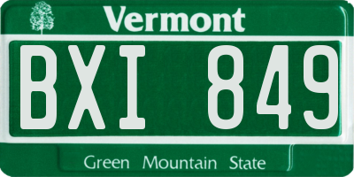 VT license plate BXI849