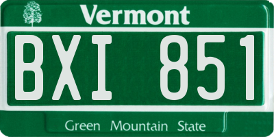 VT license plate BXI851