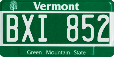 VT license plate BXI852