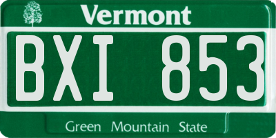 VT license plate BXI853