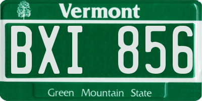 VT license plate BXI856