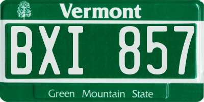 VT license plate BXI857