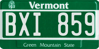 VT license plate BXI859