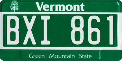 VT license plate BXI861