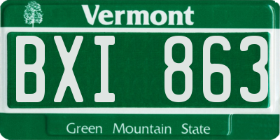 VT license plate BXI863