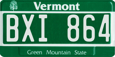 VT license plate BXI864