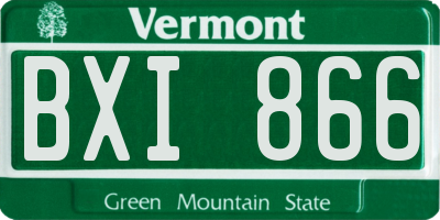 VT license plate BXI866