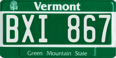 VT license plate BXI867