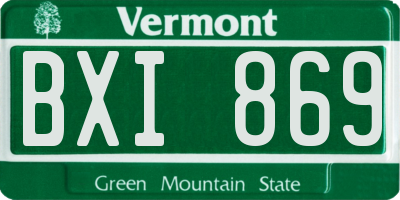 VT license plate BXI869