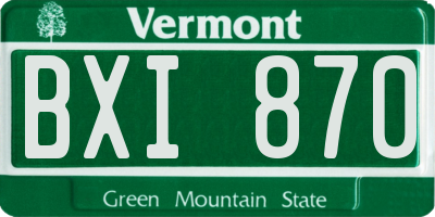 VT license plate BXI870