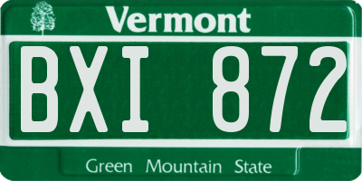 VT license plate BXI872