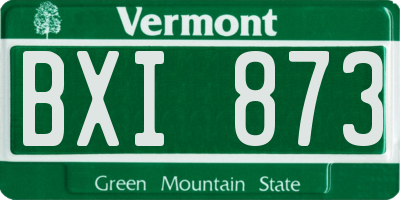 VT license plate BXI873