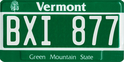 VT license plate BXI877