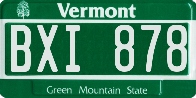 VT license plate BXI878