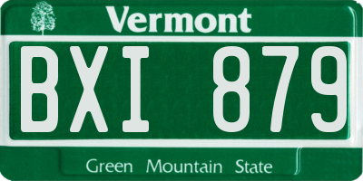 VT license plate BXI879
