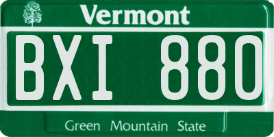 VT license plate BXI880