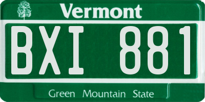 VT license plate BXI881